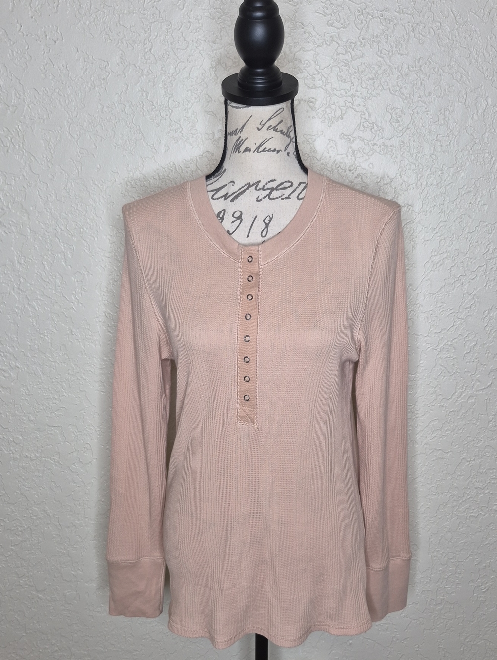 Aerie Partial‎ Snap Front Thermal Henley Shirt Size L